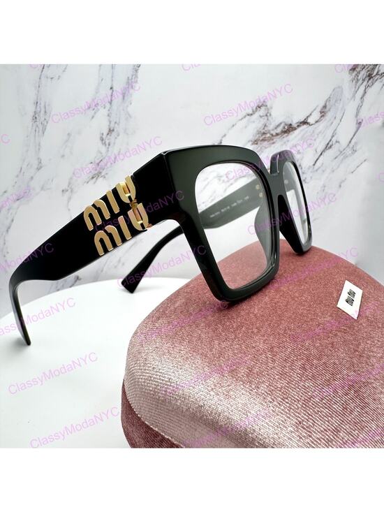 MIU MIU Womens Eyeglasses Black Square Full Rim frames 52-19mm Rx-able Womens main image 16
